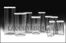 Polystyrene crystal clear containers with polyethylene snap caps